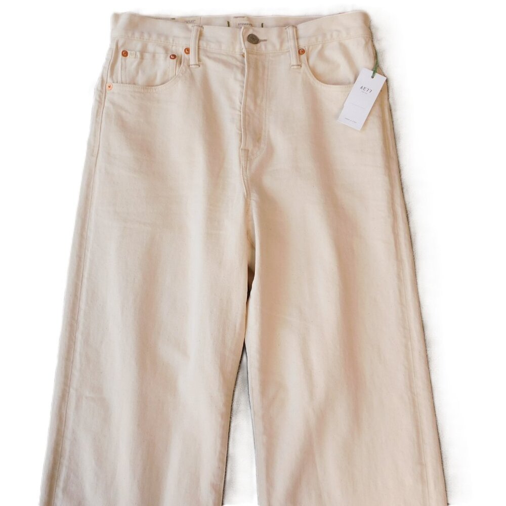 American Eagle AE77 Stovepipe Jeans | Natural | Selvedge | NWT | 10 Short - Picture 2 of 9
